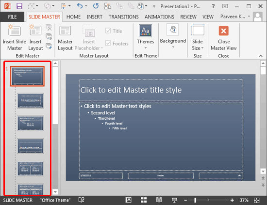 Existing Slide Master