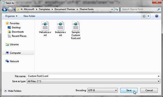 Save the XML file to designated folder
