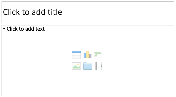 Part of a new slide showing placeholders with solid borders Part of a new slide showing placeholders with solid borders