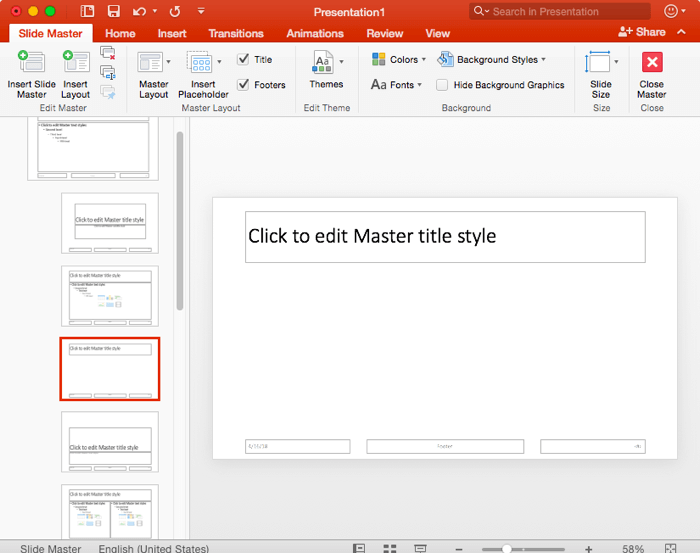New Slide Layout selected New Slide Layout selected