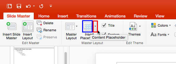 Insert Placeholder button Insert Placeholder button