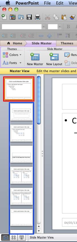 Slide Master and Slide Layouts within PowerPoint