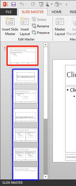 Slide Master and Slide Layouts within PowerPoint