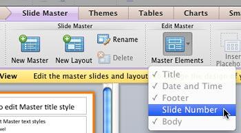 Slide Number option deselected