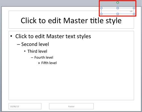 Slide Number placeholder repositioned