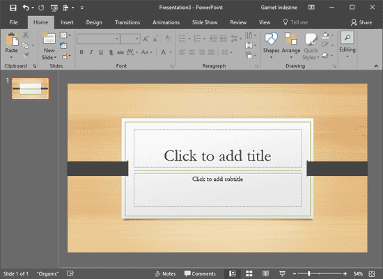 New presentation created using the Organic Theme