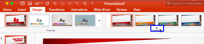 Fonts drop-down gallery
