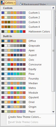 Theme Colors gallery