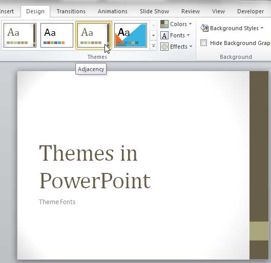 Presentation with a Theme applied