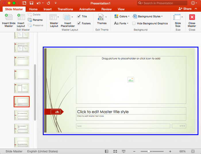 Slide Master view Slide Master view