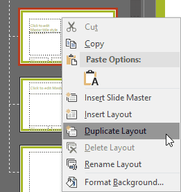 Duplicate Layout option