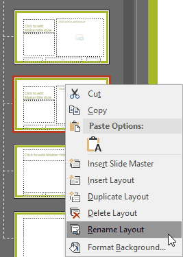Rename Layout option