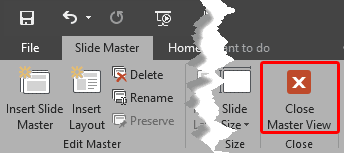 Close Master View button