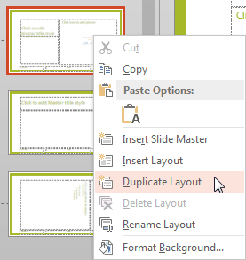 Duplicate Layout option