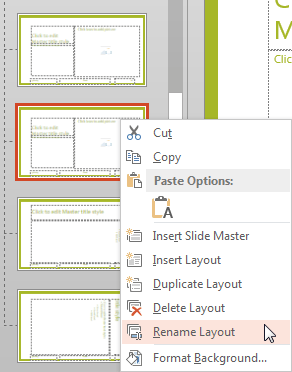 Rename Layout option