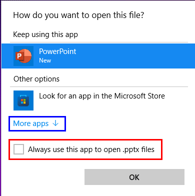 Choose the program you want to open PowerPoint files with Choose the program you want to open PowerPoint files with