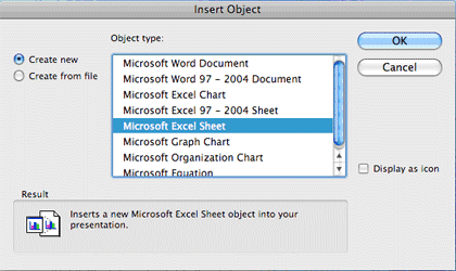 Insert Object Insert Object