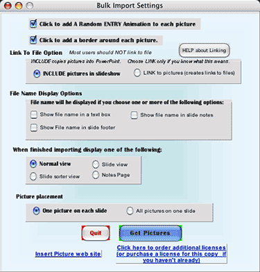 Bulk Import Settings dialog box