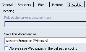 The 'Encoding' Tab The 'Encoding' Tab