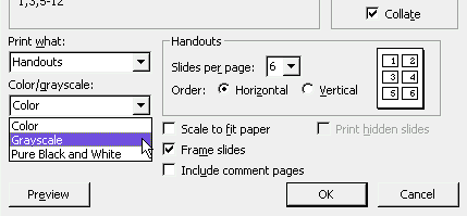 Options related to handouts 