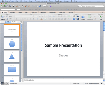 Learn PowerPoint 2011 for Mac: Normal View
