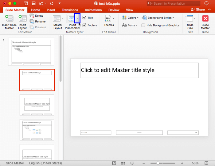 New Slide layout inserted
