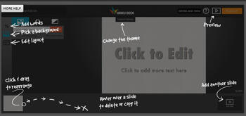 Haiku Deck Interface within SlideShare