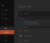 Save and Save As Tabs of Backstage View in PowerPoint 2019 for Windows