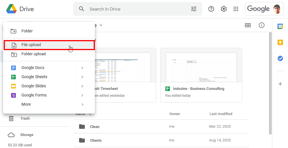 Google Slides interface showing File menu with Import Slides option highlighted