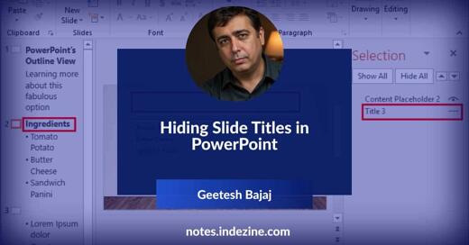 Hiding Slide Titles in PowerPoint