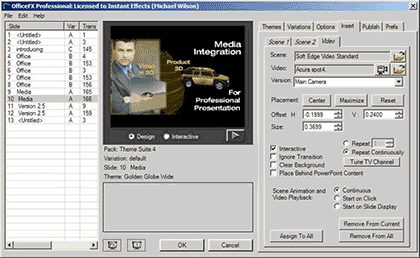 OfficeFX Professionals Theme Wizard interface