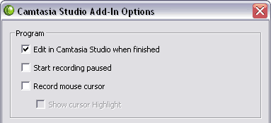 Edit in Camtasia Studio when finished