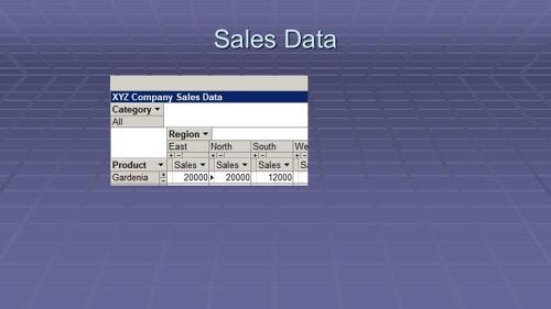 PivotTable in PowerPoint