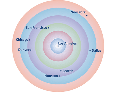 Distance Cartogram Templates for PowerPoint