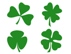 Symbol Slides: St. Patrick's Day Shamrocks (PowerPoint Clip Art)