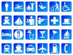 Symbol Slides: Icons (PowerPoint Clip Art) - Blue