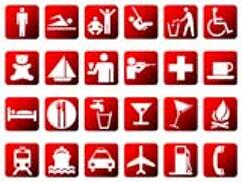Symbol Slides: Icons (PowerPoint Clip Art) - Red