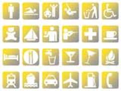 Symbol Slides: Icons (PowerPoint Clip Art) - Yellow and Grey