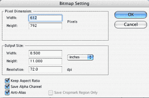 Bitmap Setting dialog box