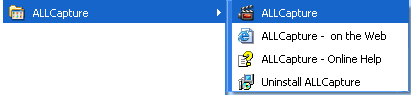 ALLCapture Start menu Group ALLCapture Start menu Group