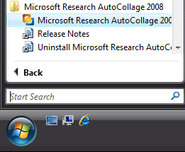 Microsoft Research AutoCollage 2008 Start menu Group