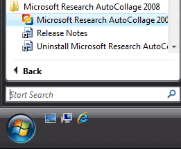Microsoft Research AutoCollage 2008 Start menu Group Microsoft Research AutoCollage 2008 Start menu Group