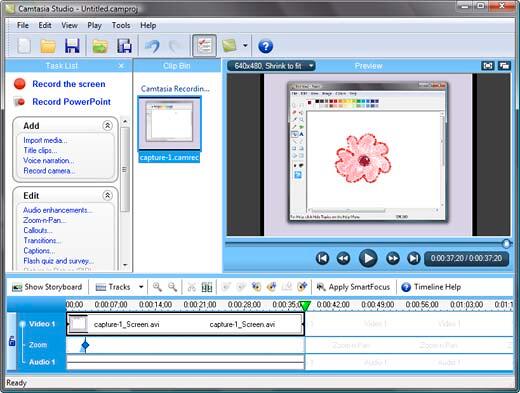 Movie inside camtasia studio interface Movie inside camtasia studio interface