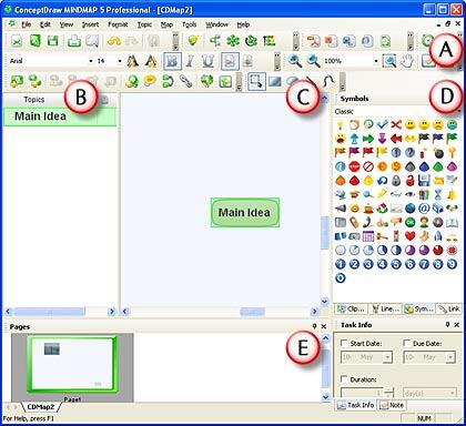 ConceptDraw MINDMAP 5 Professional interface ConceptDraw MINDMAP 5 Professional interface