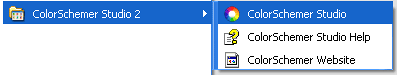 The ColorSchemer Studio 2 Start Menu Group The ColorSchemer Studio 2 Start Menu Group