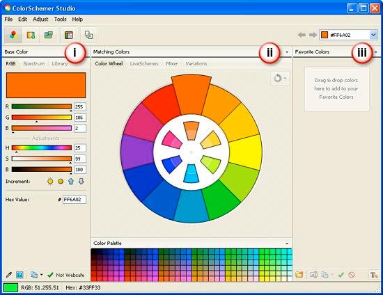 ColorSchemer Studio 2 interface ColorSchemer Studio 2 interface