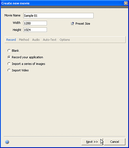 Create New Movie Wizard Create New Movie Wizard