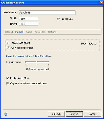 Method of recording Click Next to continue. Method of recording Click Next to continue.