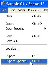 Export Options Export Options