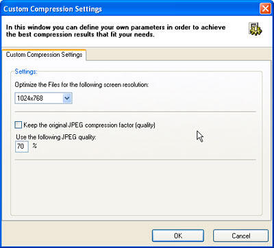 Custom Compression Settings Custom Compression Settings